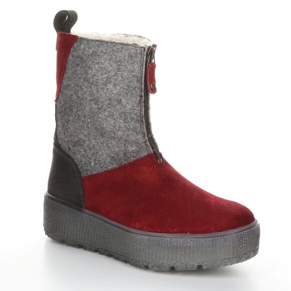 Bos. & Co. Ignite Platform Boots EU 37 6 6.5 Grey Red Colorblock Wool Winter NEW - Picture 1 of 9